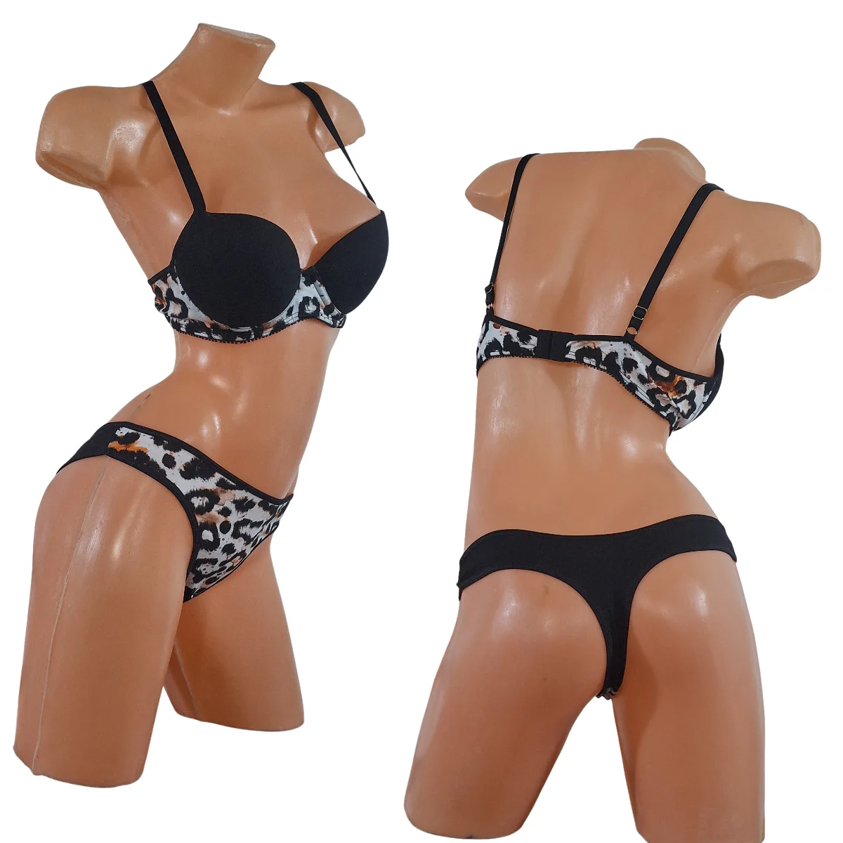 Conjunto Animal Print Bustier Soft Push Up (art 5107) Talle 85 al 100: imagen 3