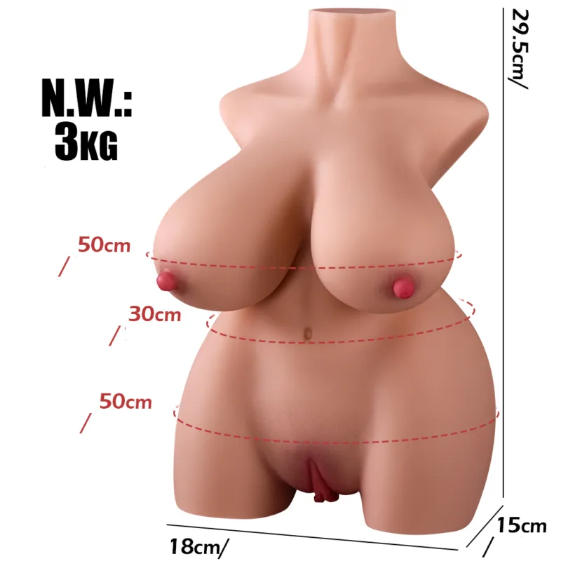 Torso Masturbador pecho vagina ano 30cm