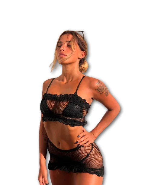 Conjunto de Red Pollera y Bando